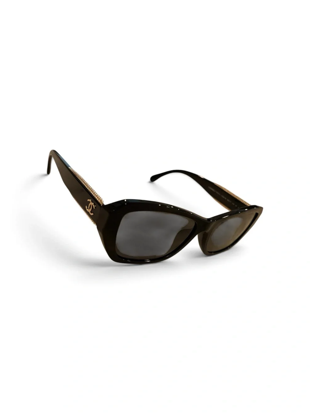 CHANEL Black Quilted Sunglasses Case with Matching Black Frames